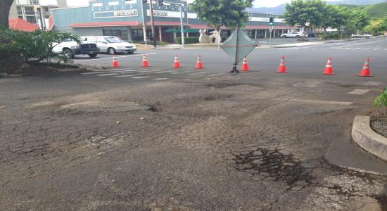 Bad asphalt pavement cracks